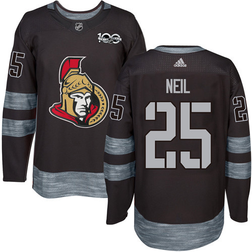 Adidas Senators #25 Chris Neil Black 1917-100th Anniversary Stitched NHL Jersey